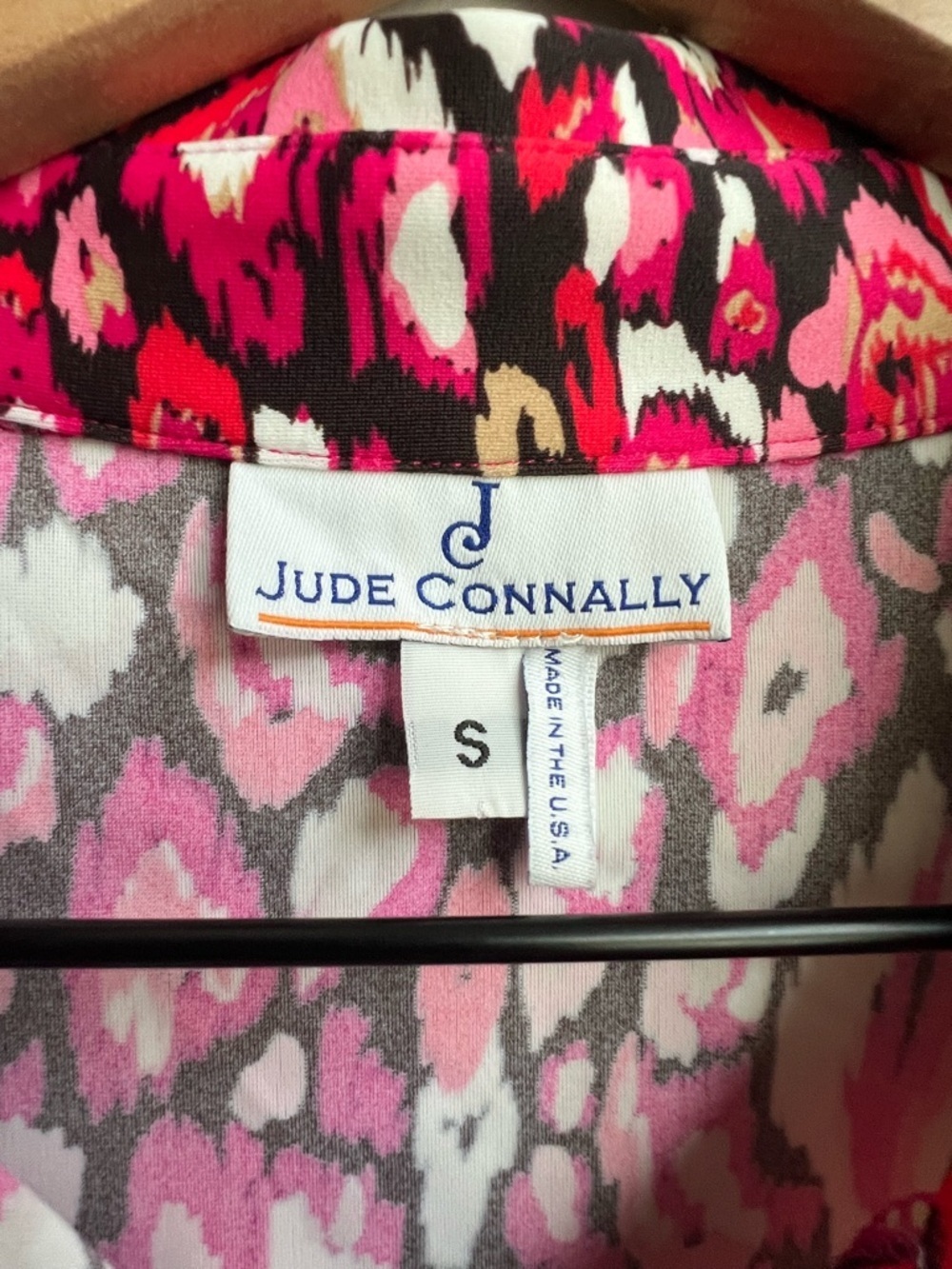 Jude Connally Sloane Pink Ikat Collared Shirt Dress Small Button Down Jude Cloth - Picture 5 of 12